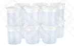 КОМПЛЕКТ СТАКАНОВ 12 ШТ ПЛАСТИКОВЫЕ С КРЫШКАМИ PACOTIZING 32565