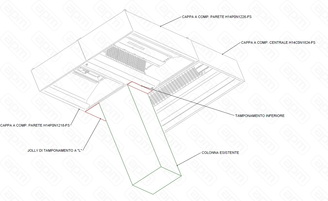 ЗОНТ ПРИТОЧНО-ВЫТЯЖНОЙ ЦЕНТРАЛЬНЫЙ APACH CHEF LINE AIHI14CONSOLB SPECIAL