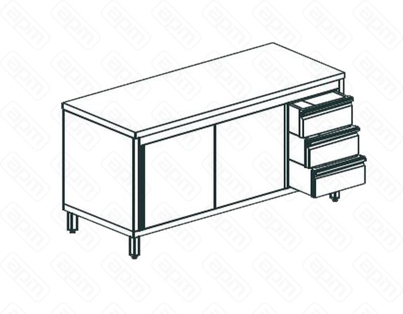 СТОЛ ПРОИЗВОДСТВЕННЫЙ ЗАКРЫТЫЙ APACH CHEF LINE LWC721SH2SDDR