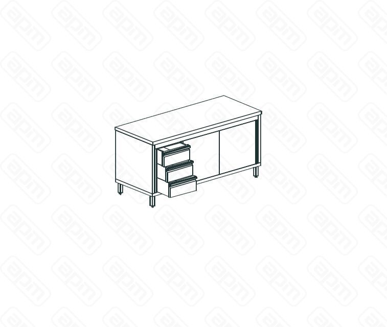 СТОЛ ПРОИЗВОДСТВЕННЫЙ ЗАКРЫТЫЙ APACH CHEF LINE LWC722SH2SDDL