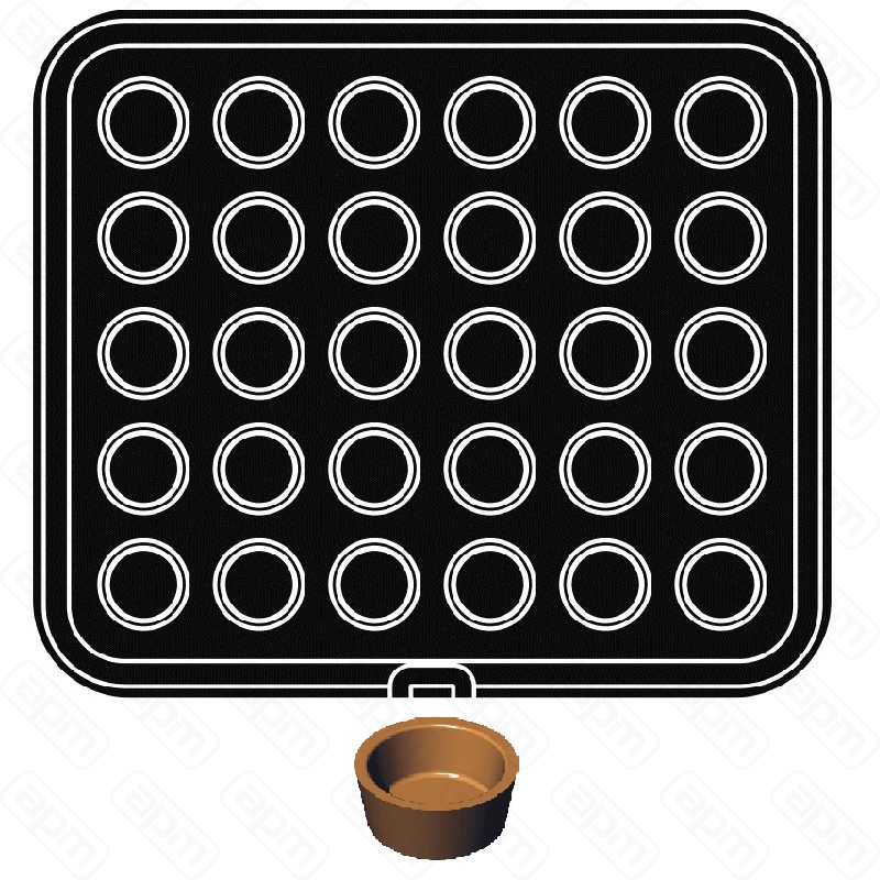 Форма 46 для выпечки тарталеток d4235мм h18мм для аппарата Cookmatic 30 ячеек PIASTRA 46