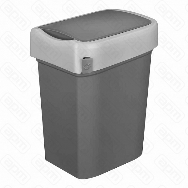 Бак для мусора SMART BIN 50л 430x330x630мм с крышкой маятник серый 434258111