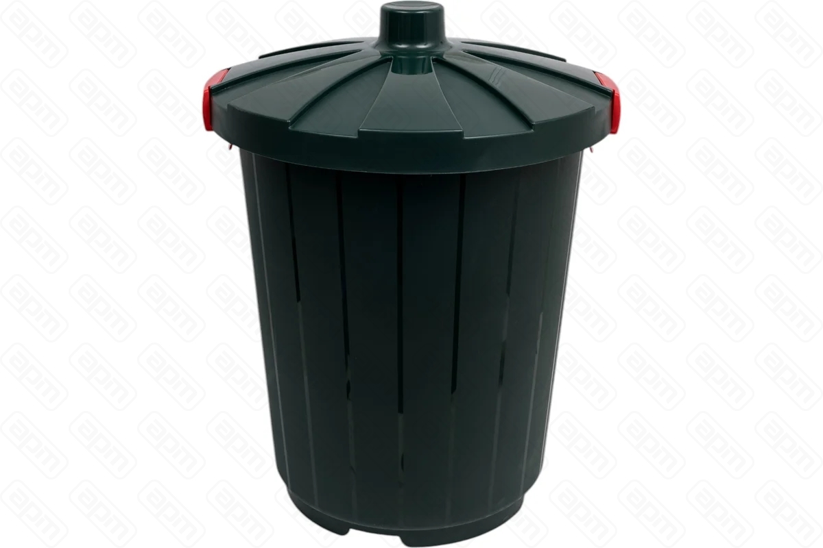 Бак для мусора 105л d555см h67см с крышкой пп цвет темно-зеленый 18132 МБ-105