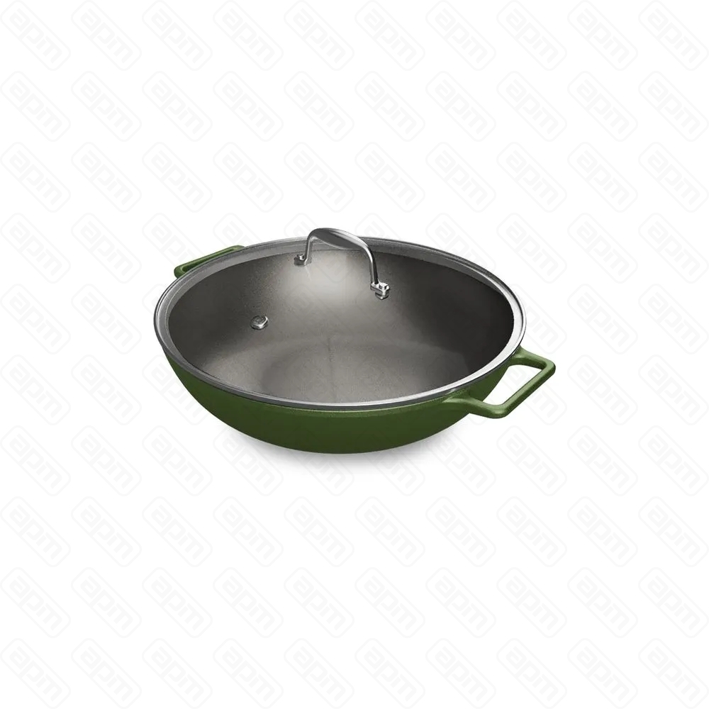 Кастрюля чугунная Wok D35 AROMA CAST GREEN 146761