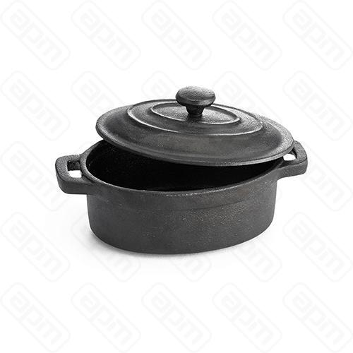 Кокотница чугунная овальная 0235л 125х9см h45см с крышкой цвет черный CW30112