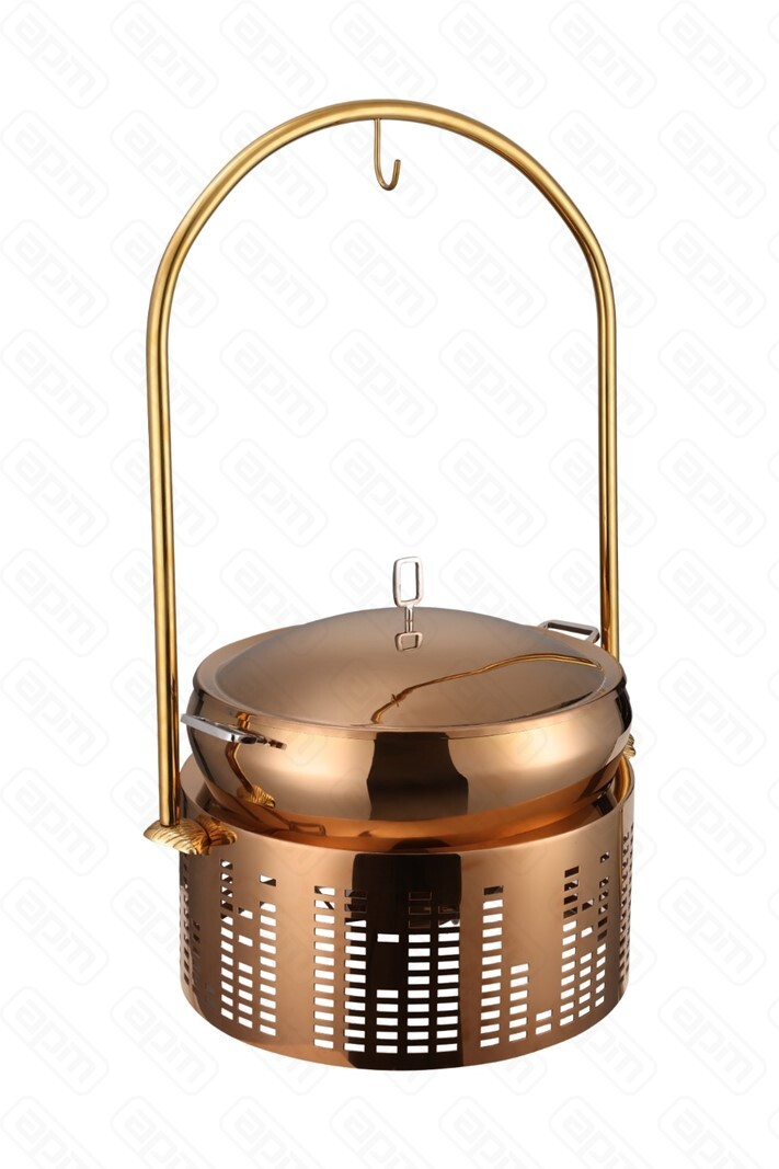 Мармит настольный чефиндиш круглый 8л Mughal Gold Rose MG02CC8