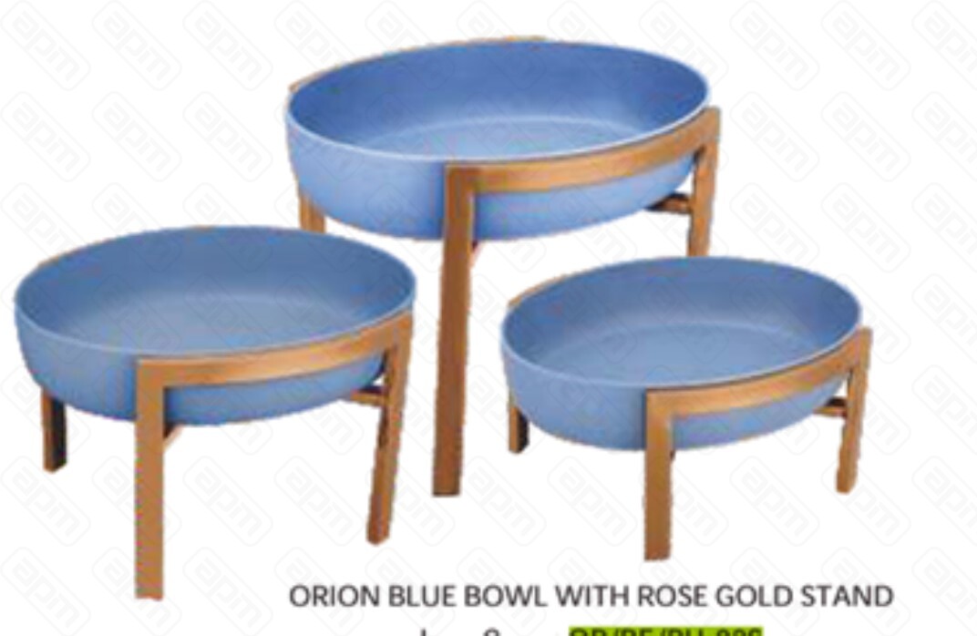 Чаша ORION BLUE с подставкой Rose Gold h27534285см ORBEBU-02L