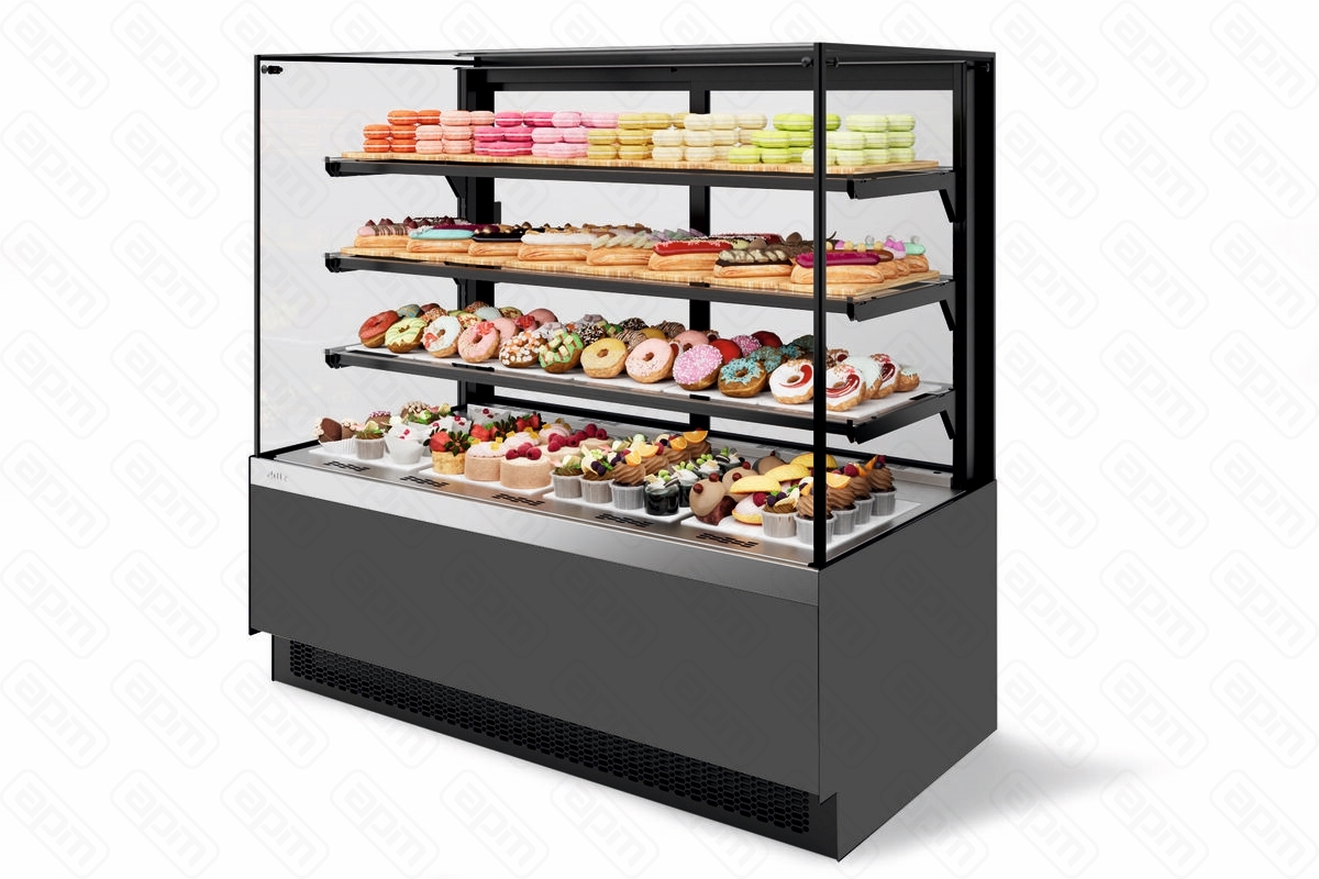 ВИТРИНА КОНДИТЕРСКАЯ VETE II KUB 90 СЕРЫЙ МАТМЕТАЛЛИКШЛИФ НЕРЖ ВК278 285-204