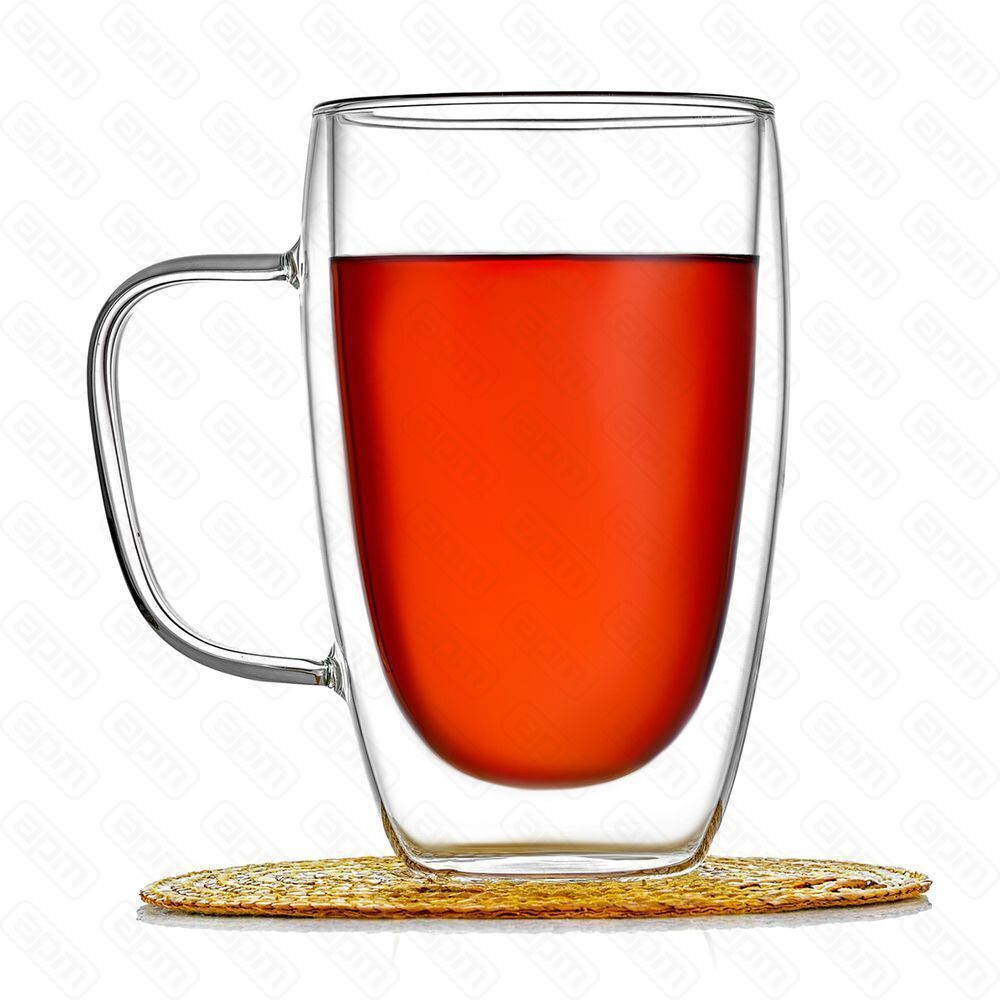 Кружка с двойными стенками 450 мл термостекло PL