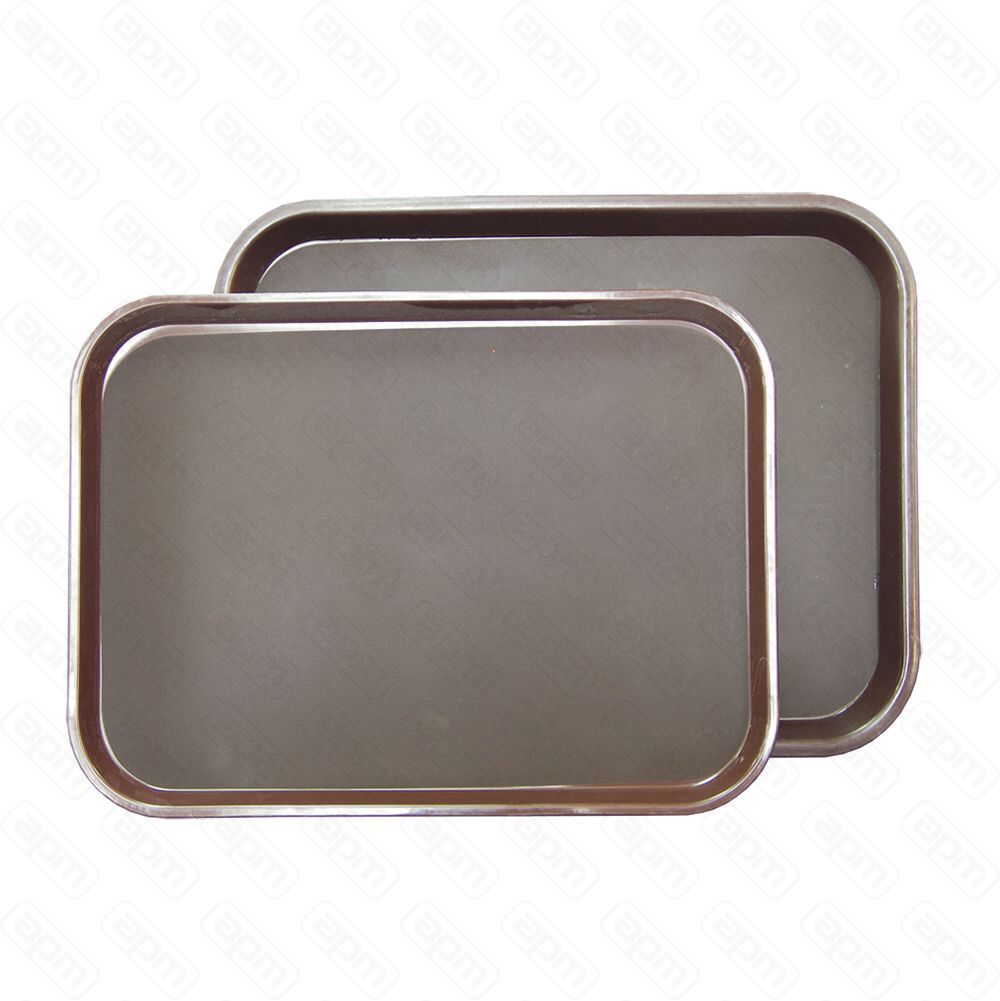 Поднос прорезиненный коричневый 455355 см пластик PL - BarWare