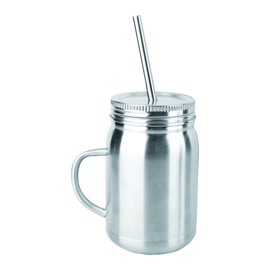 Кружка для коктейля с трубочкой 650 мл металлическая PL- Barbossa