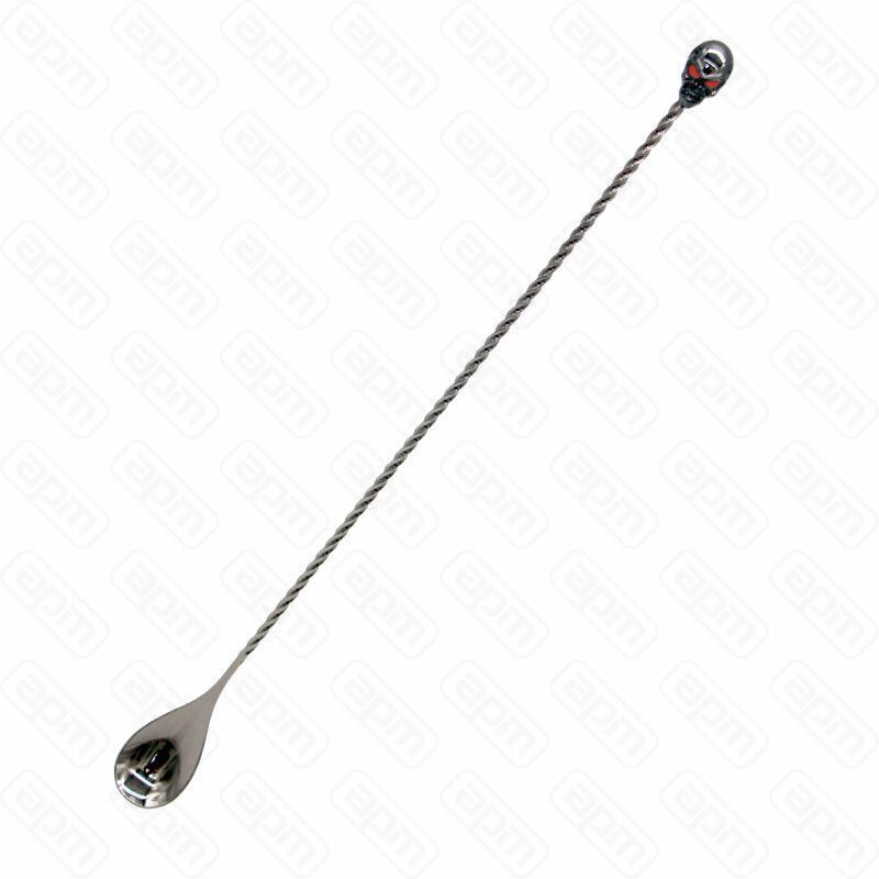 Ложка барная Череп 43 см черный цвет PL- Barbossa