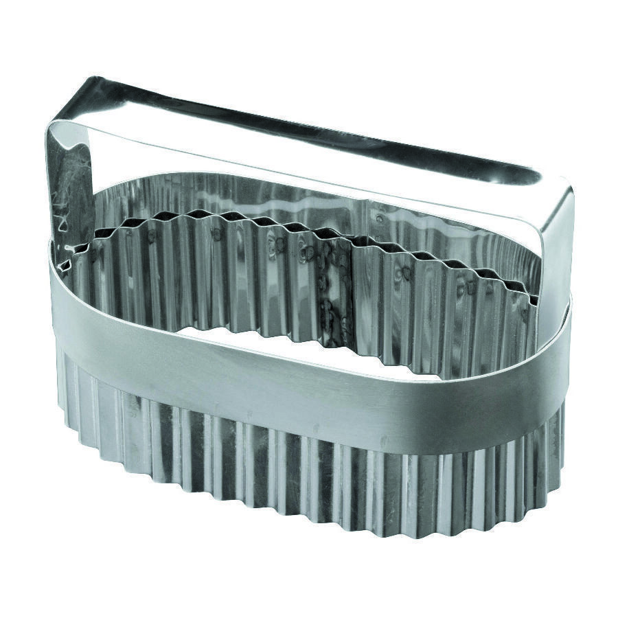 Высечка гофрированная для слоеного языка с ручкой 815 см h 5 см нержавейка Россия