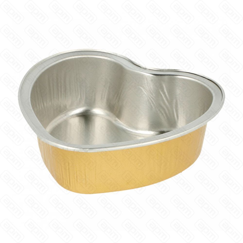 Форма алюминиевая для выпекания Сердце золотая 100 мл 100 шт