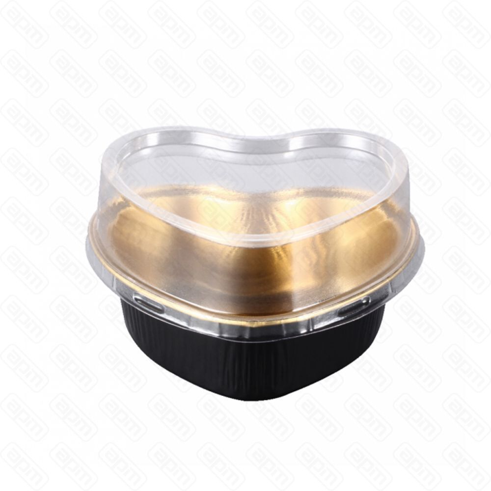 Форма для выпекания Сердце 100 мл d 88 см 100 шт алюминий черныйзолотой без крышки Garcia