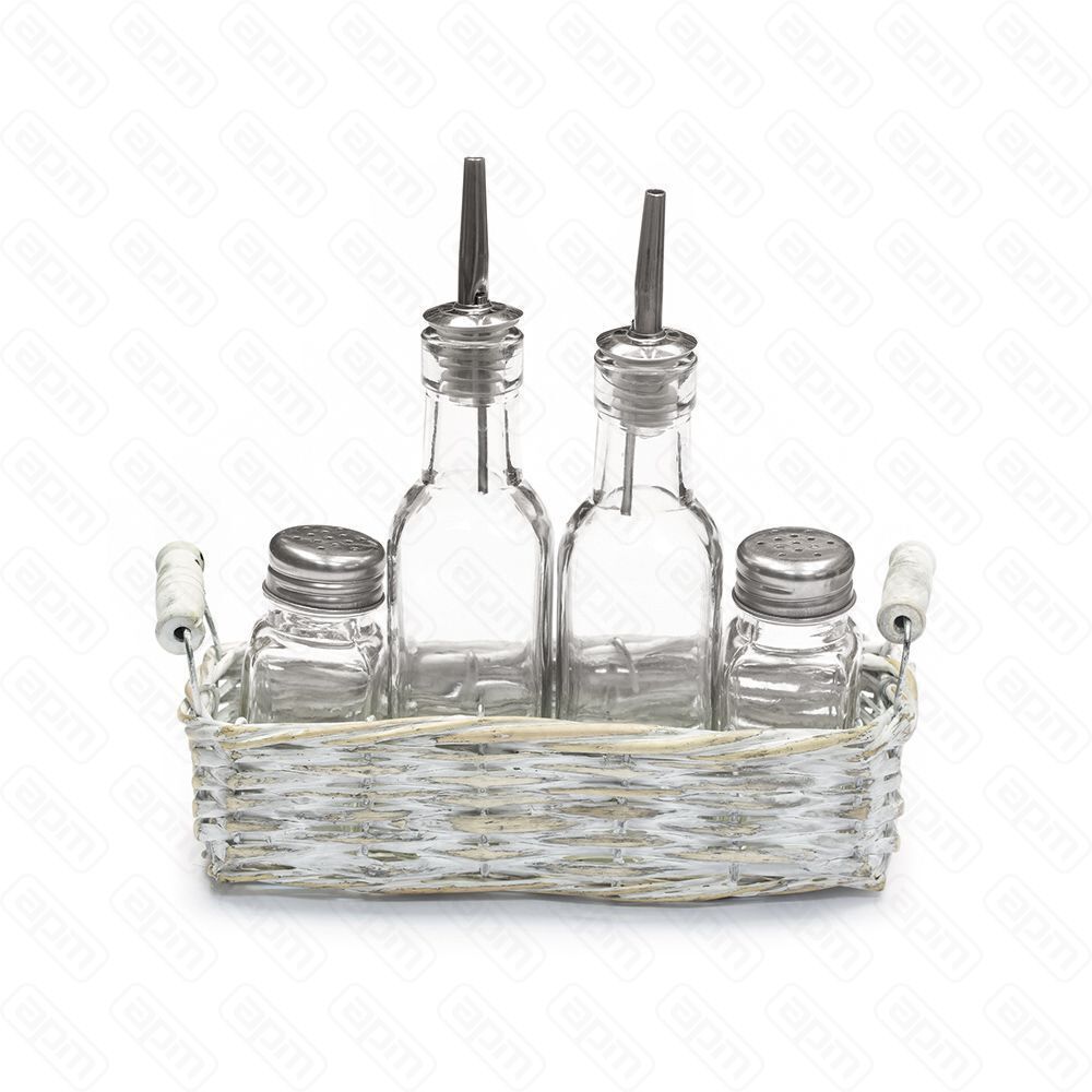 Набор для специй 4 предмета в плетеной подставке PL Proff Cuisine