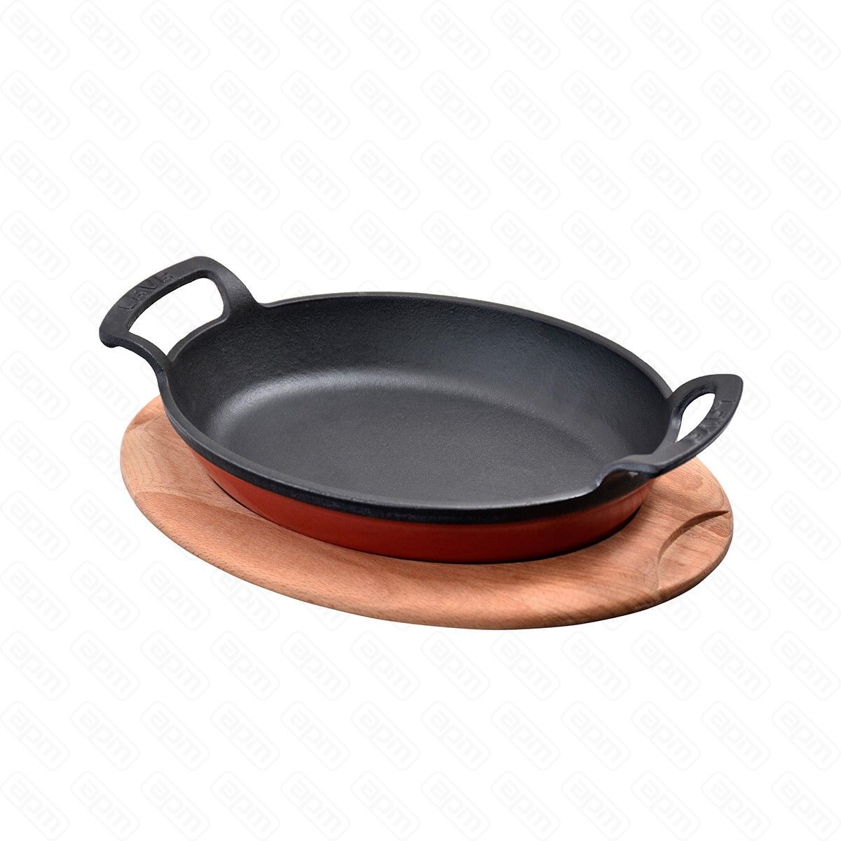 Сковорода овальная с ручками чугун на дподставке 2317см  LAVA