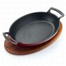 Сковородка овальная с ручками 27520смчугун эмаль красная на дподставке LAVA