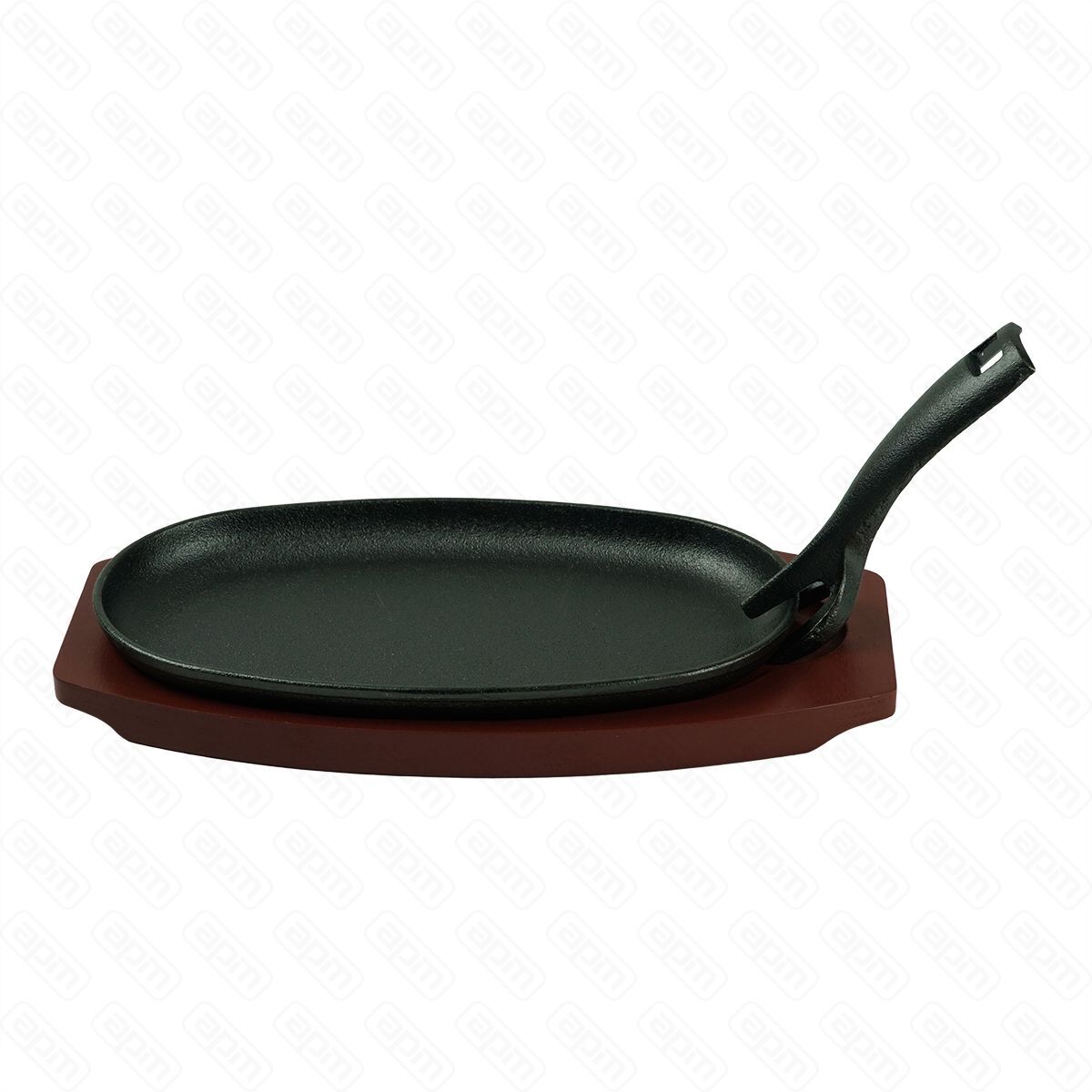 Сковородка чугунная овальная на деревянной подставкедля подачи 2414 cм PL-ProffCuisine