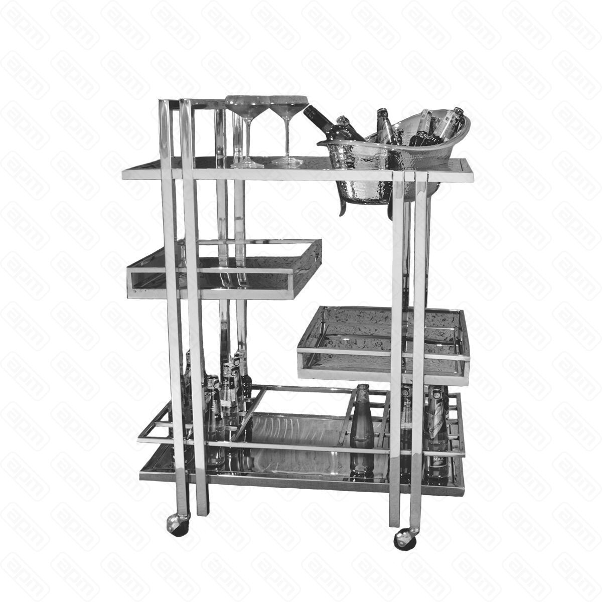 Тележка сервировочнаянержавеющая сталь 8150112 см  PL--Hotelware