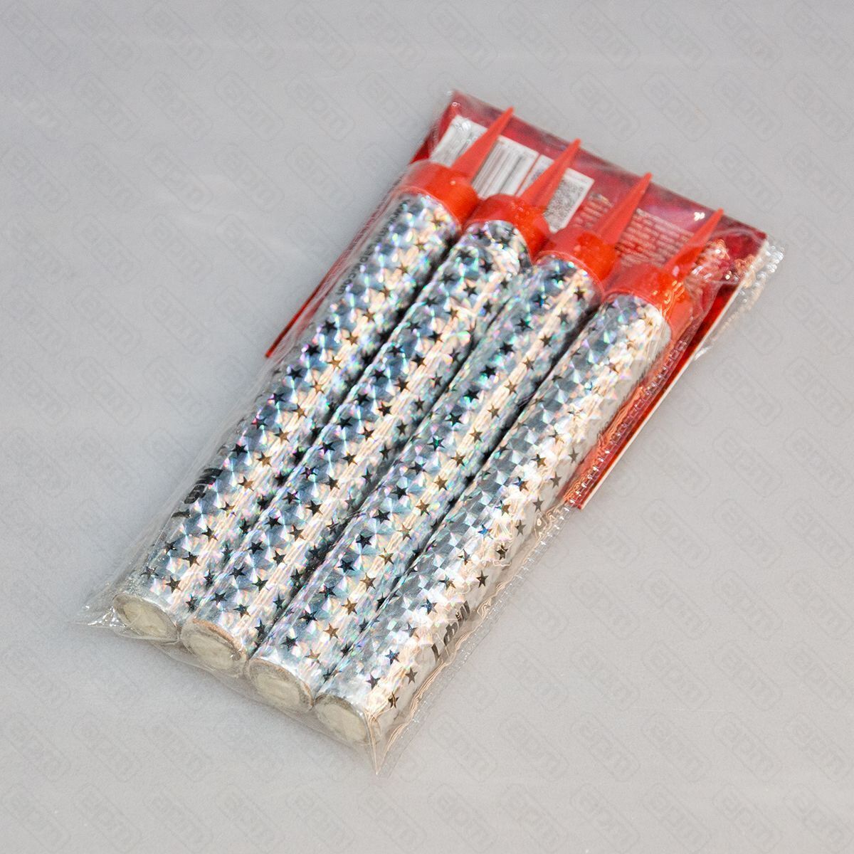 Фейерверк пищевой 15 см серебро 4 штуп