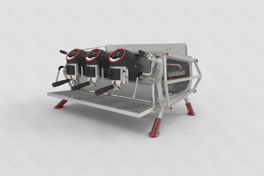 Кофемашина Sanremo Caf Racer Naked 3 гр сталь-красная