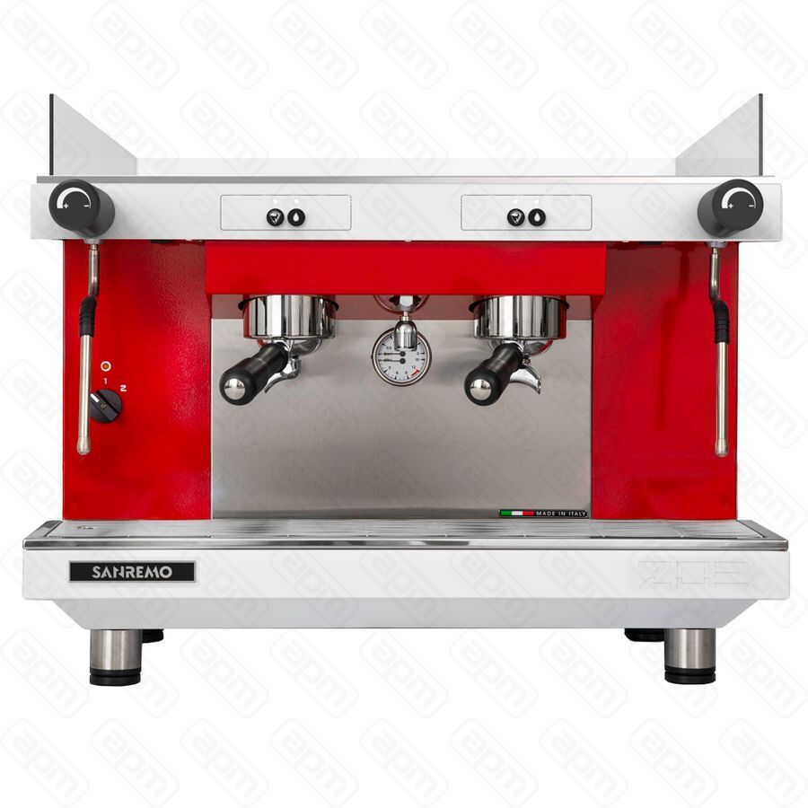 Кофемашина Sanremo Zoe SAP полуавтомат 2 высокие гр бело-красная