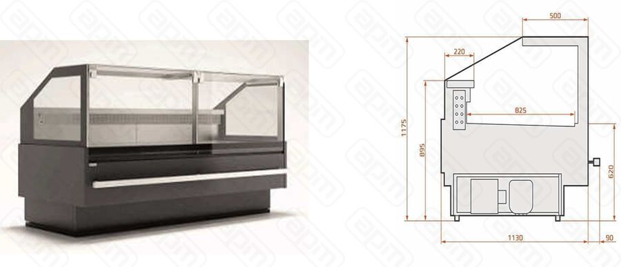 Витрина тепловая LGT TUCANA 02 125H ES SYSTEM K