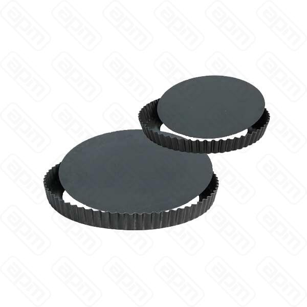 Форма двыпечки Круг рифленый d263см h25см съемное дно голубая сталь 535727