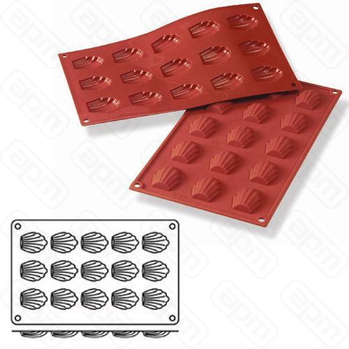 Форма силик дзам и вып Ракушка 44х34мм h10мм 15 ячеек SF031N